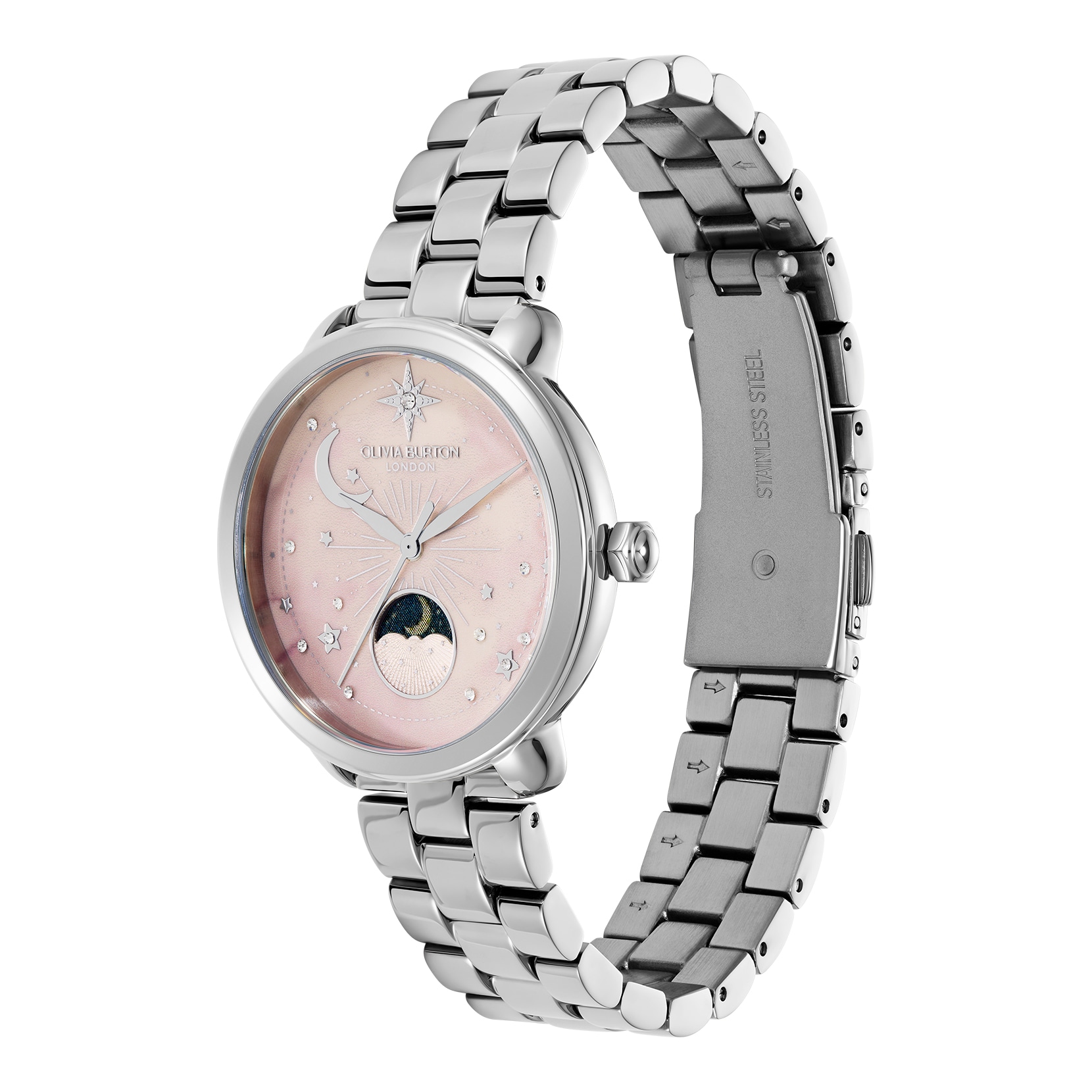 Olivia Burton Celestial Moon Phase 34mm Ladies Watch Pink Olivia Burton Celestial Moon Phase 34mm Ladies Watch Pink