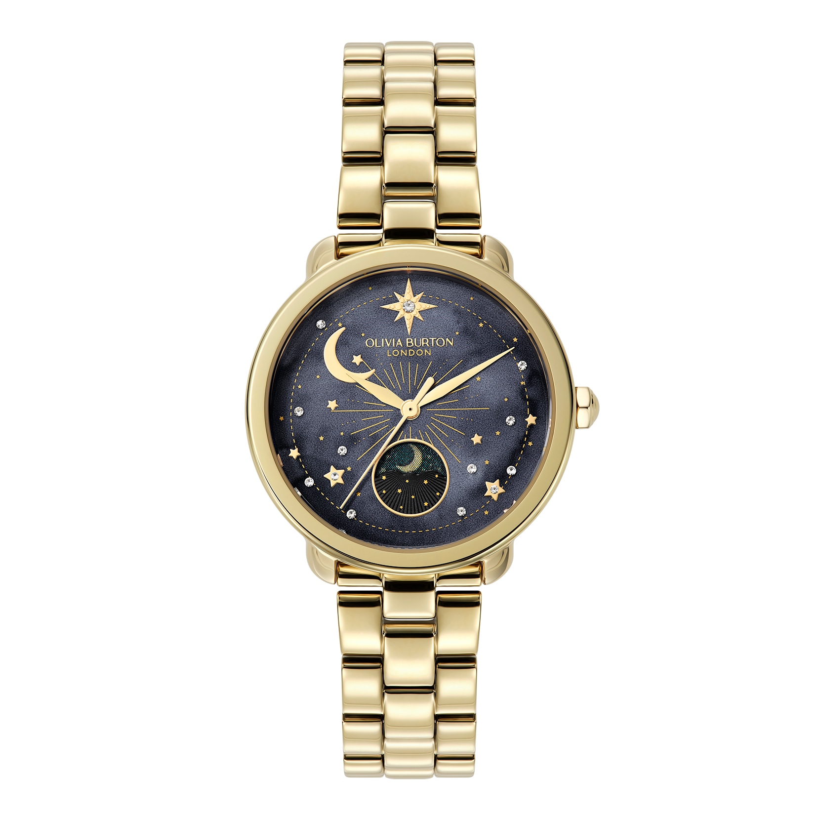 Olivia Burton Celestial Moon Phase 34mm Ladies Watch Black Olivia Burton Celestial Moon Phase 34mm Ladies Watch Black