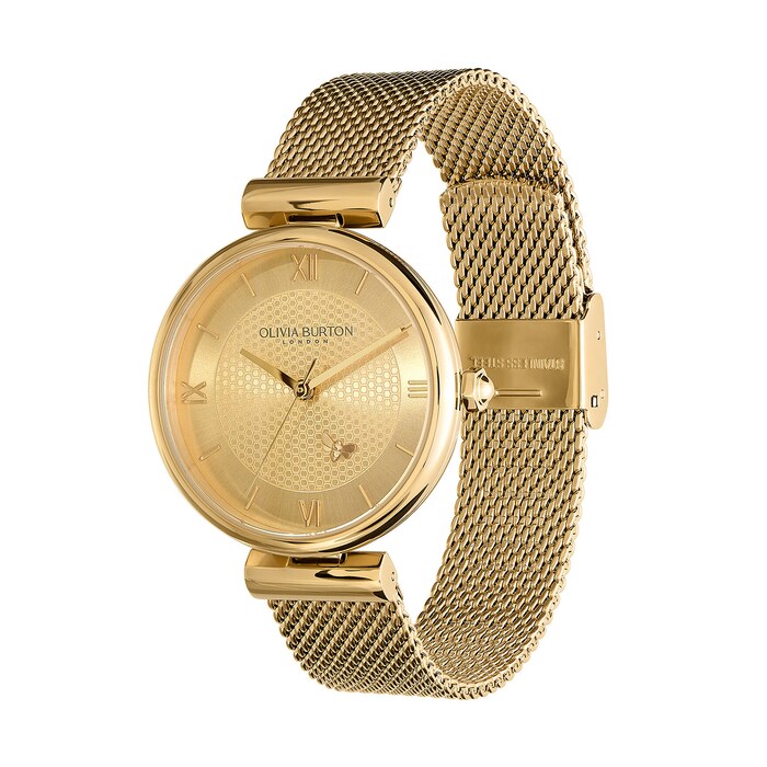 Olivia Burton Signature Minima Bee T Bar 36mm Ladies Watch Gold