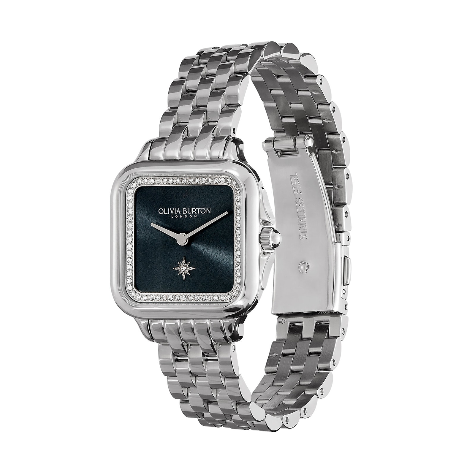 Olivia Burton Classic 28mm Ladies Watch Grosvenor Blue and Silver