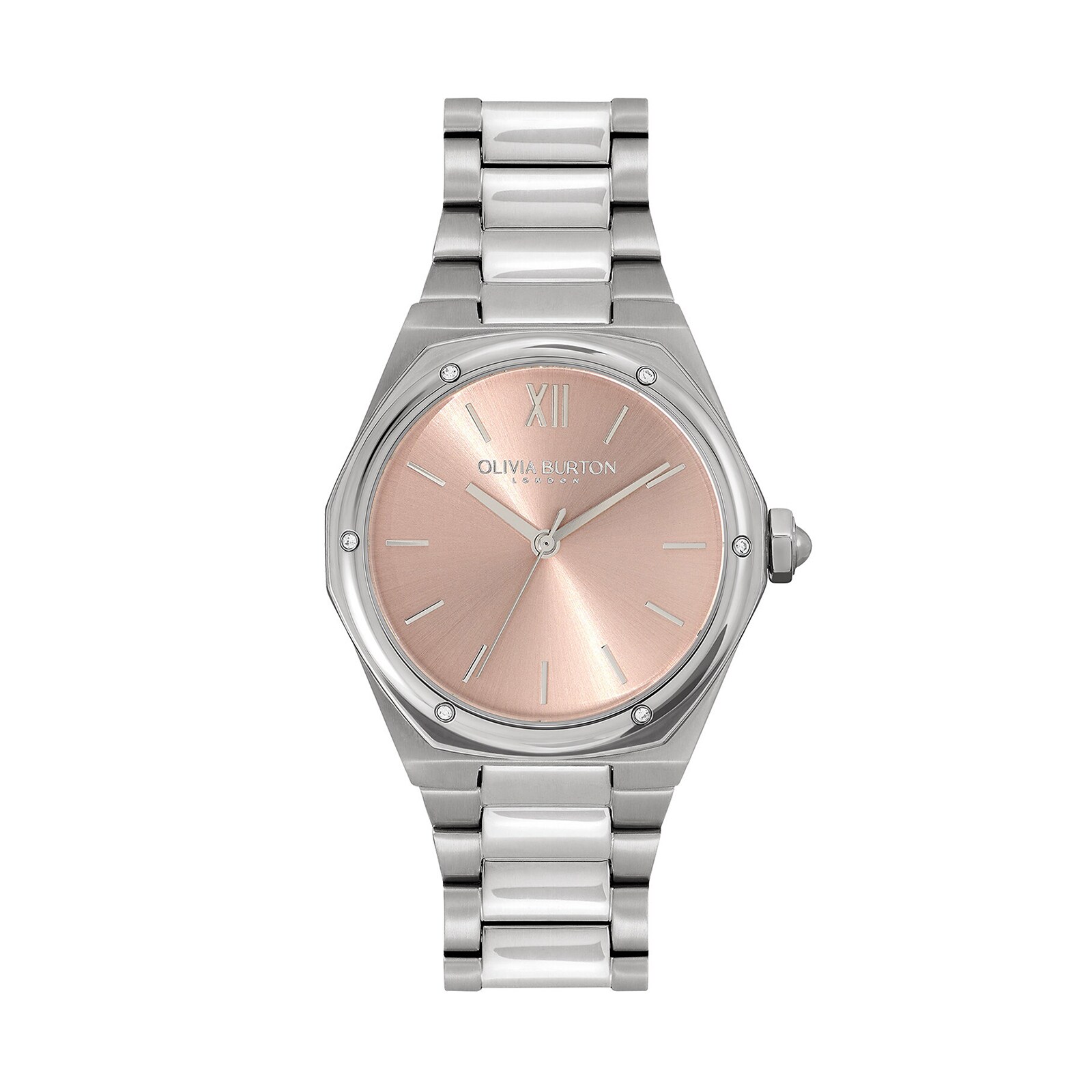 Sports Luxe 33mm Ladies Watch Hexa Blush And Silver