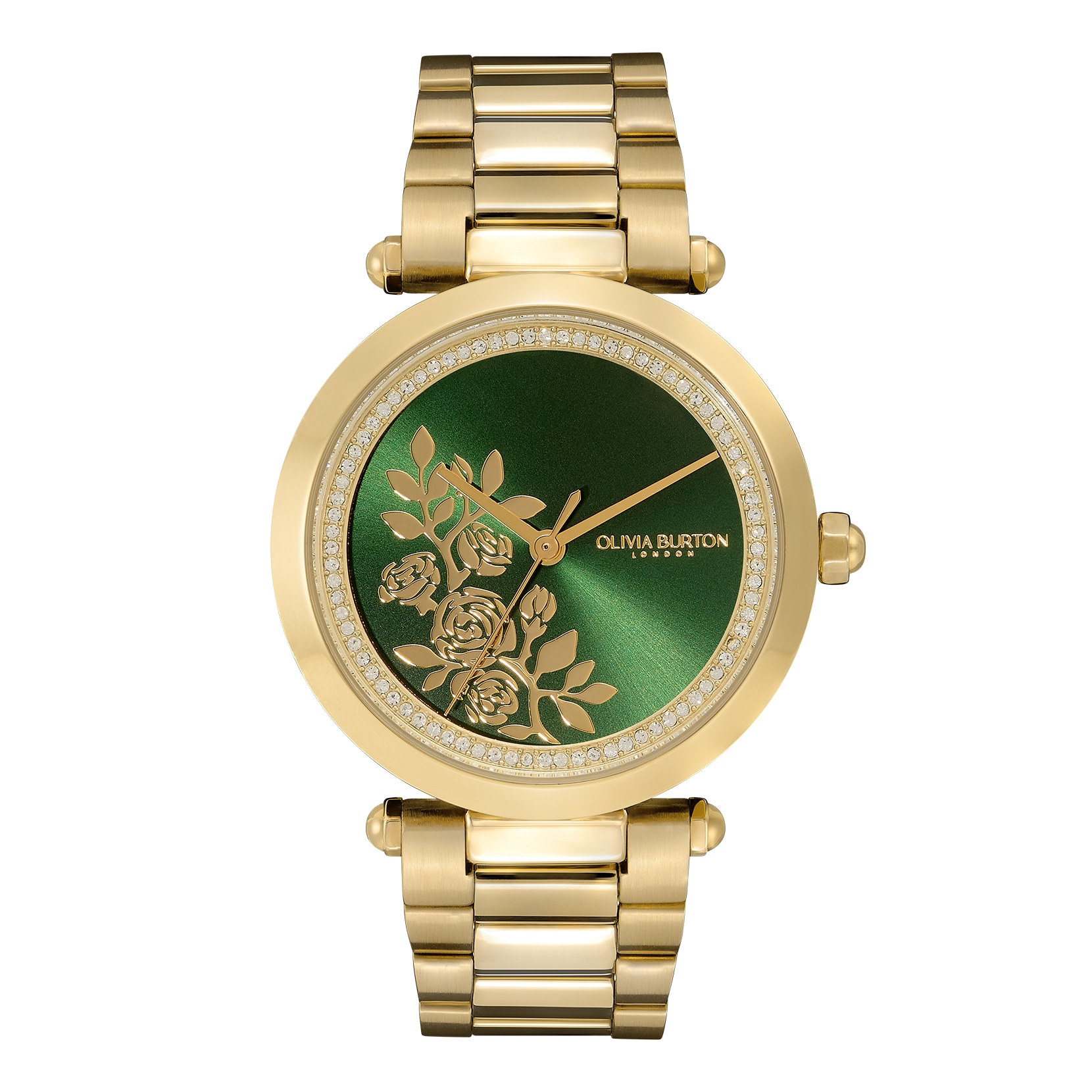 Olivia Burton Signature Floral T-Bar 34mm Ladies Watch Green Olivia Burton Signature Floral T-Bar 34mm Ladies Watch Green