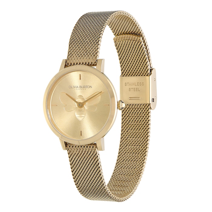 Olivia Burton Ultra Slim 28mm Ladies Watch Yellow Gold