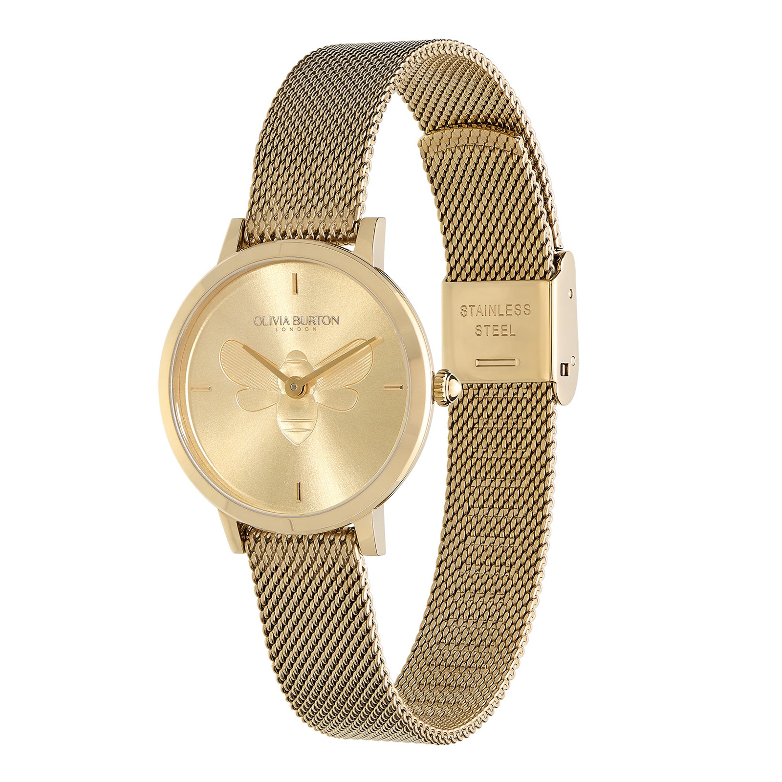 Olivia Burton Ultra Slim 28mm Ladies Watch Yellow Gold