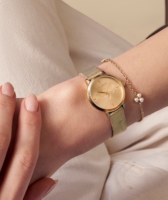 Olivia Burton Ultra Slim 28mm Ladies Watch Yellow Gold