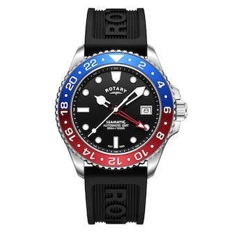 Rotary Seamatic 300 GMT 42.5mm Mens Watch Black Rotary Seamatic 300 GMT 42.5mm Mens Watch Black