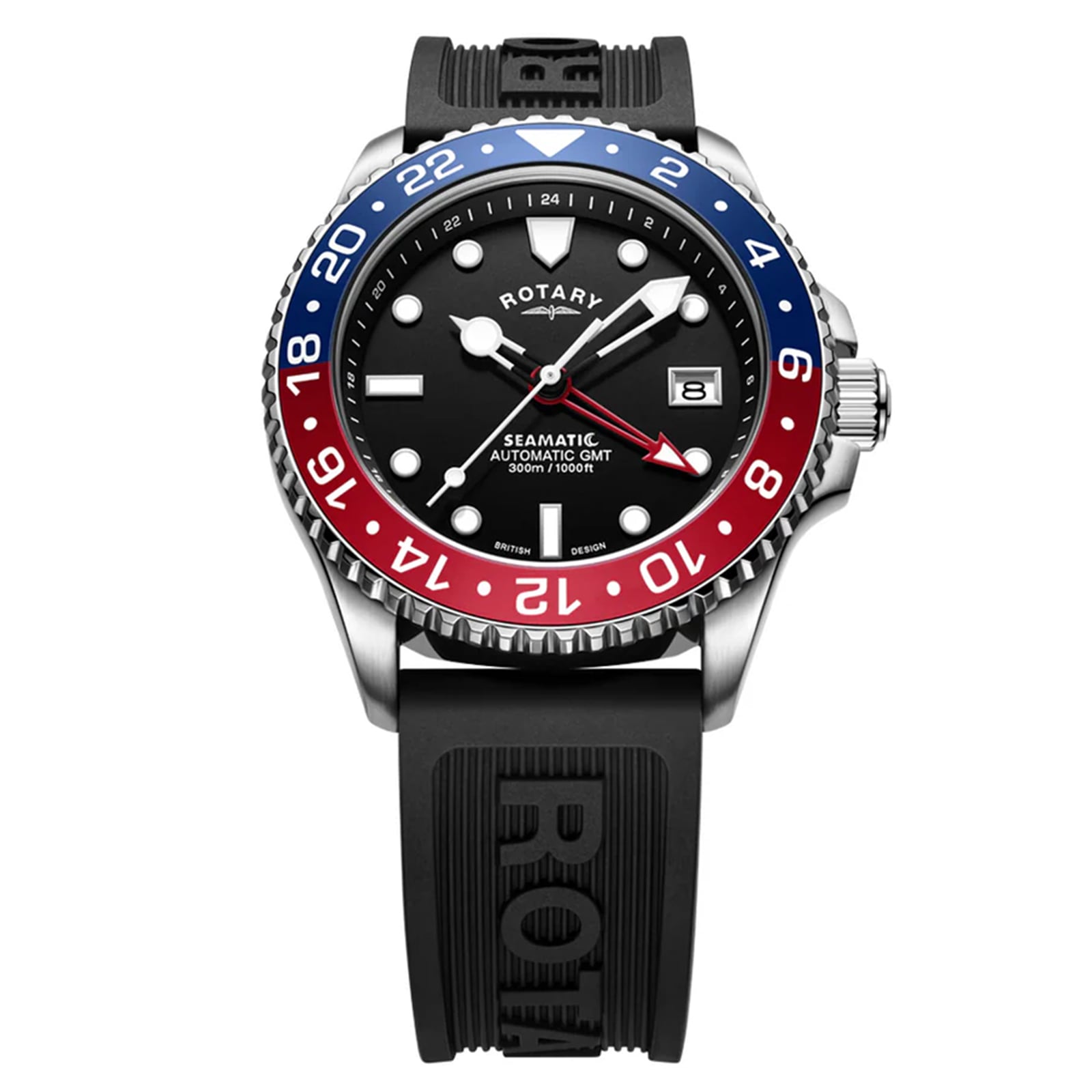 Rotary Seamatic 300 GMT 42.5mm Mens Watch Black Rotary Seamatic 300 GMT 42.5mm Mens Watch Black