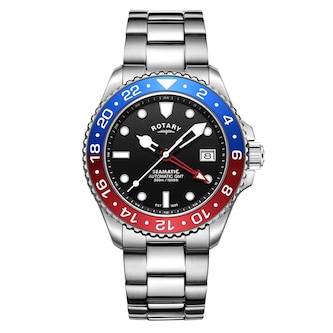 Rotary Seamatic 300 GMT 42mm Mens Watch Black