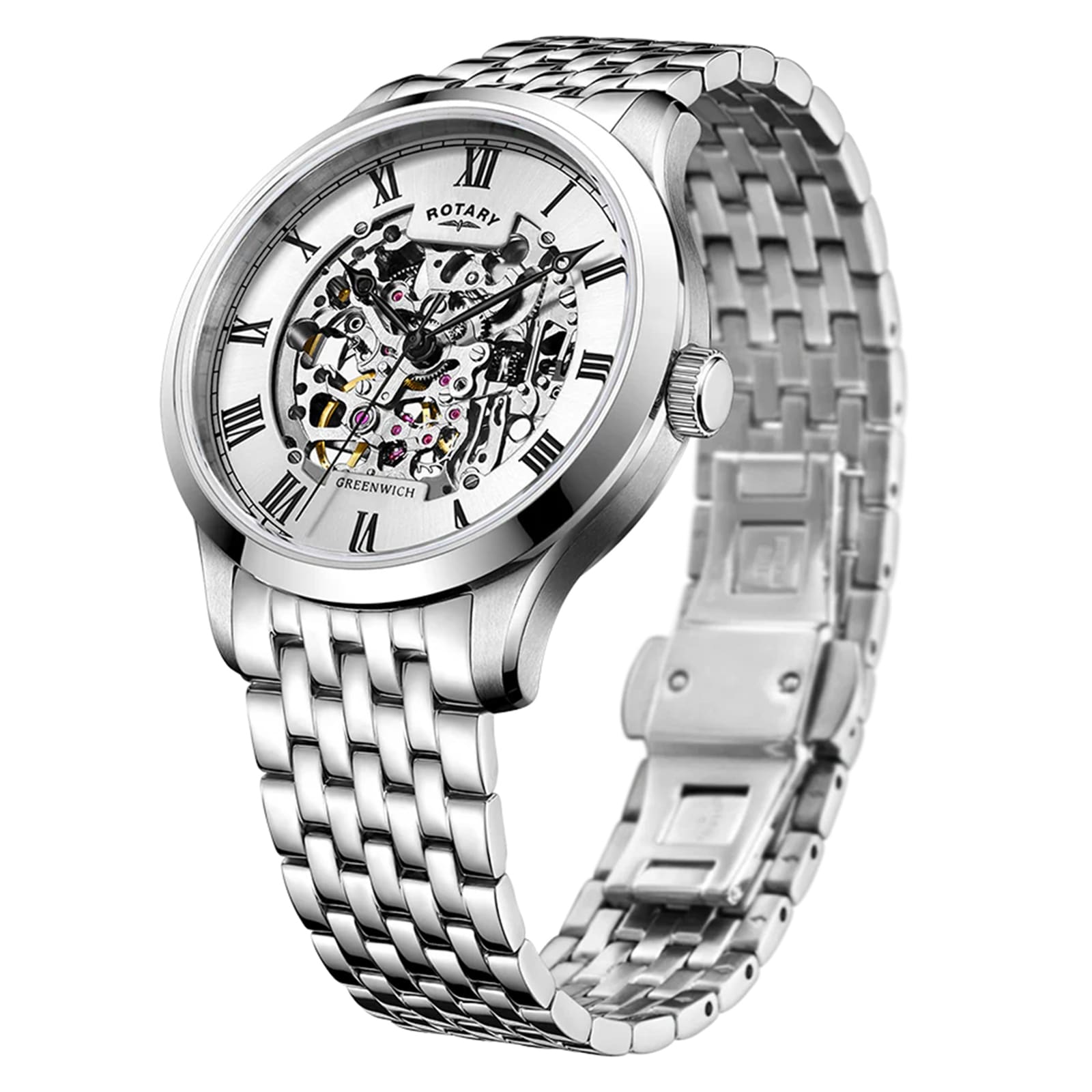 Rotary Greenwich 42mm Mens Watch Silver Rotary Greenwich 42mm Mens Watch Silver