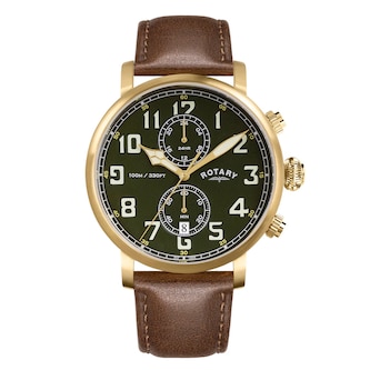 Rotary Apex100 Pilot 43mm Mens Watch Green Rotary Apex100 Pilot 43mm Mens Watch Green