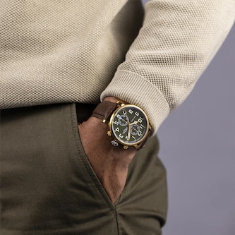 Rotary Apex100 Pilot 43mm Mens Watch Green Rotary Apex100 Pilot 43mm Mens Watch Green