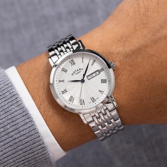 Rotary Heritage 37mm Mens Watch White Rotary Heritage 37mm Mens Watch White