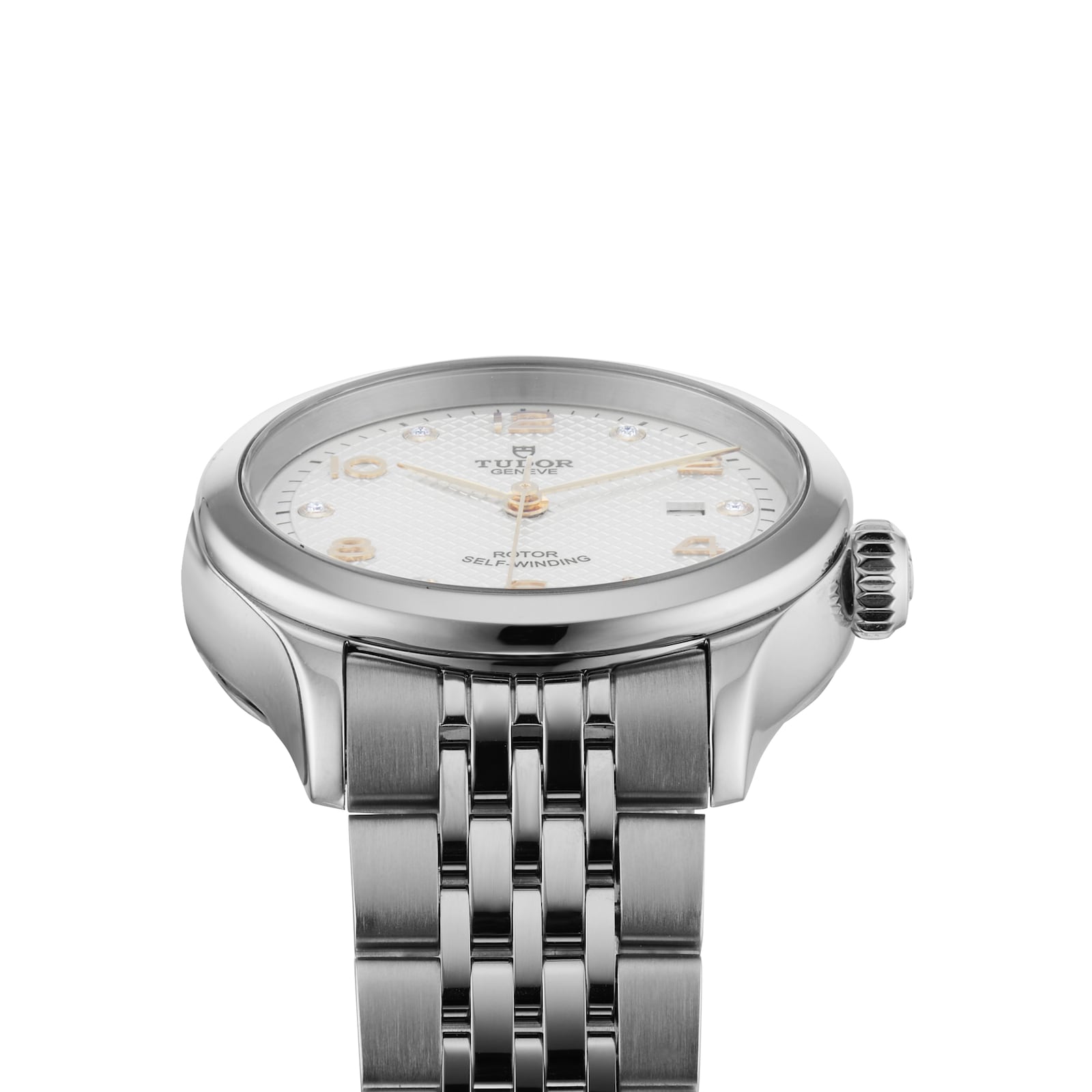 Tudor 1926 28mm Ladies Watch Steel Case Diamond-Set Silver Dial