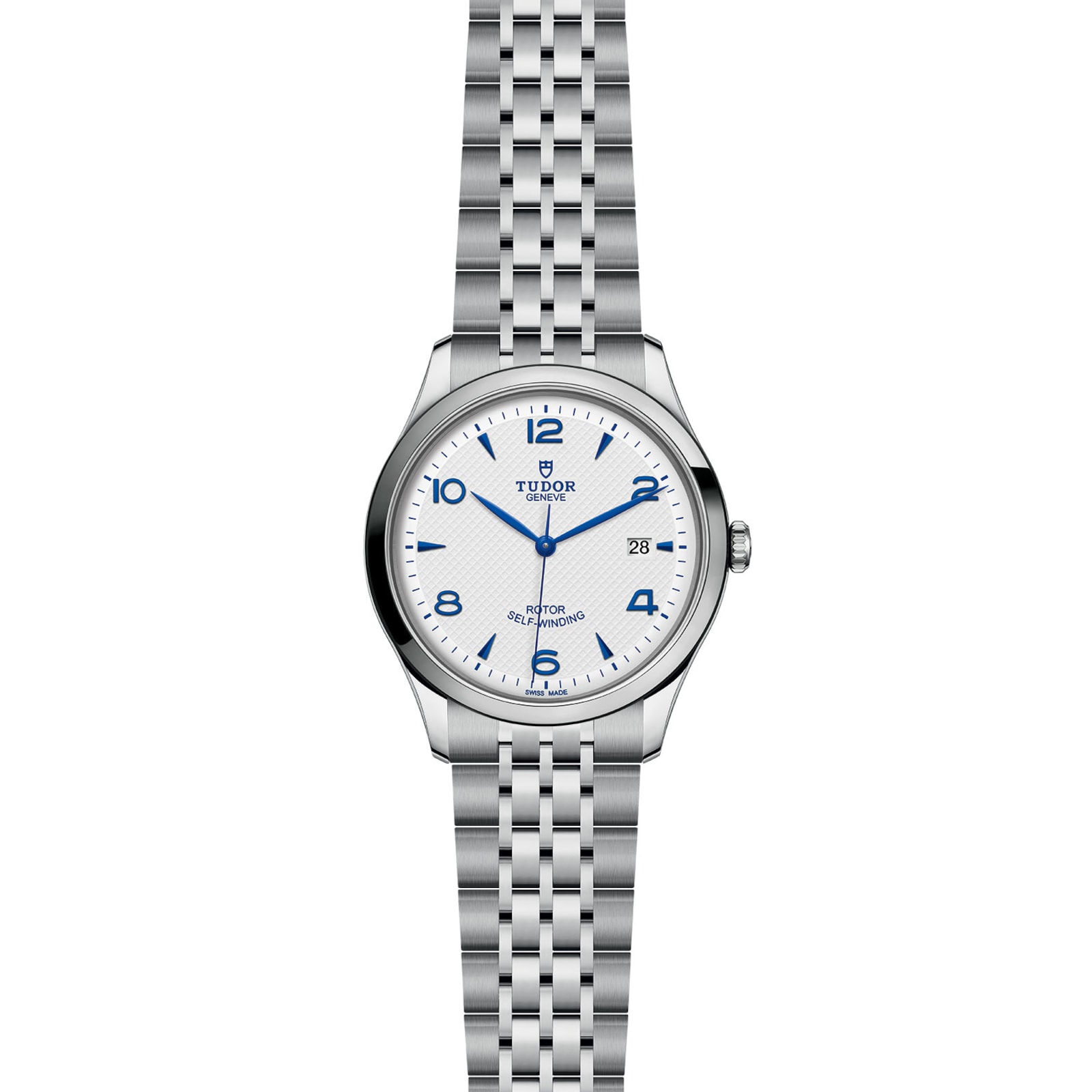 Tudor 1926 41mm Mens Watch Steel Case Opaline and Blue Dial
