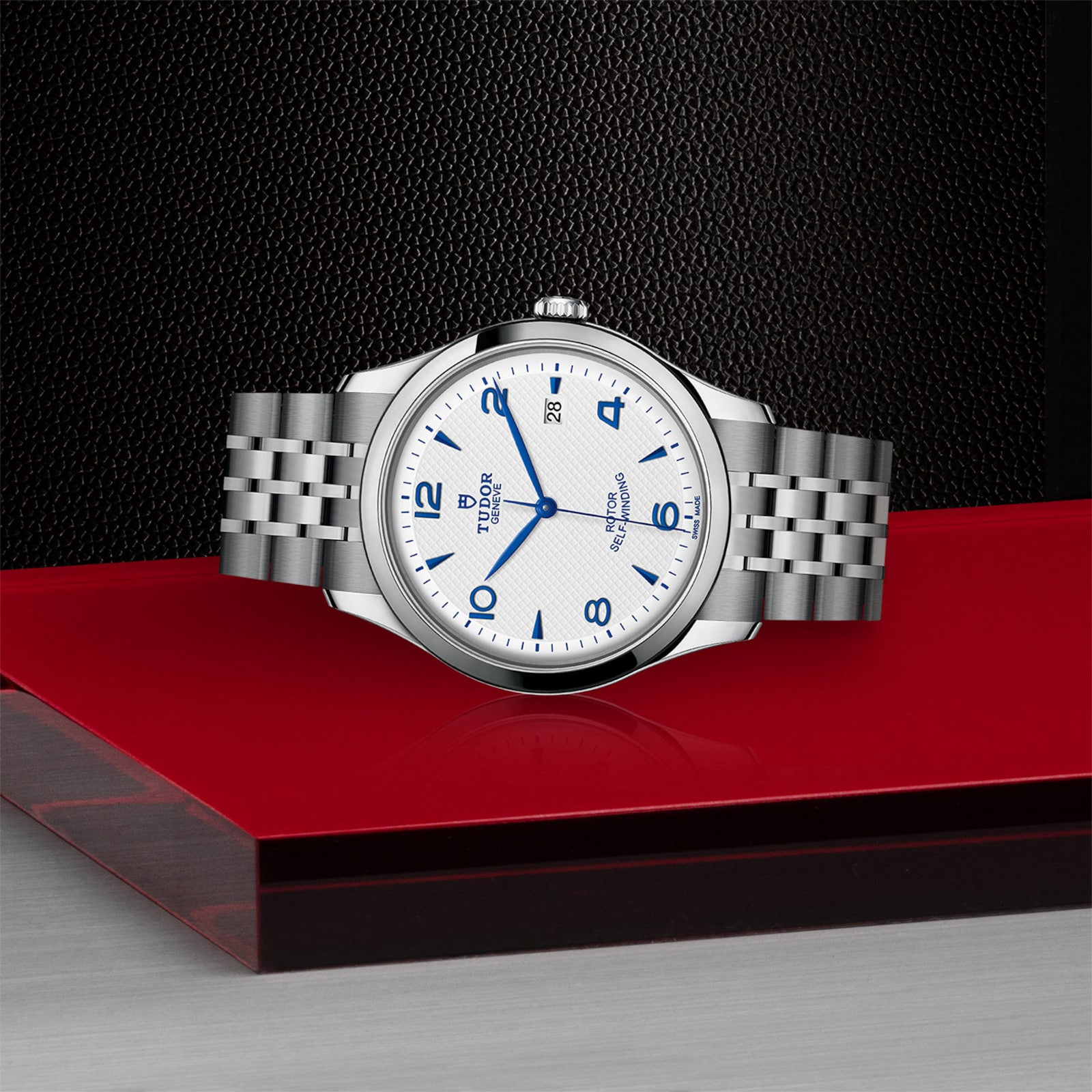 Tudor 1926 41mm Mens Watch Steel Case Opaline and Blue Dial