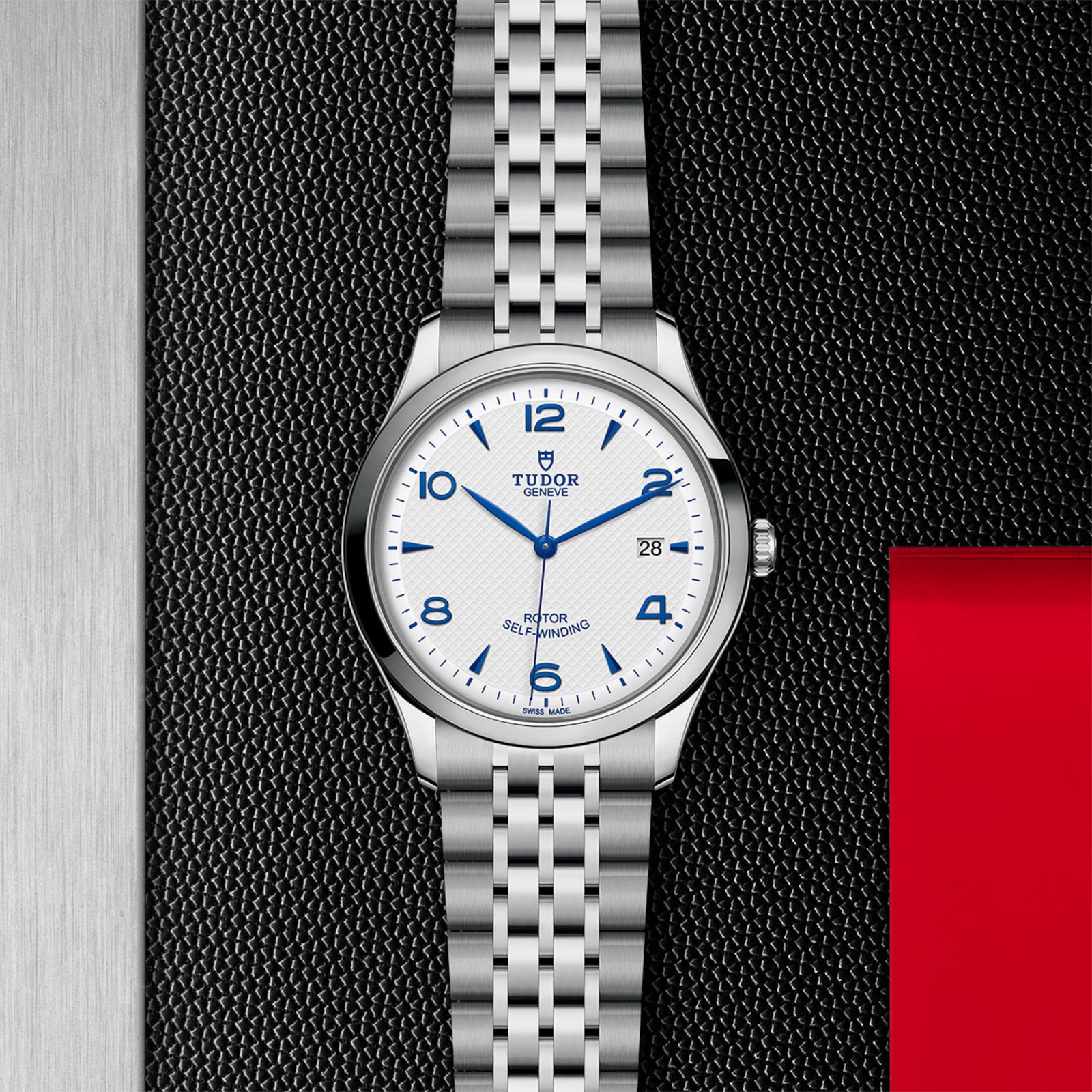 Tudor 1926 41mm Mens Watch Steel Case Opaline and Blue Dial