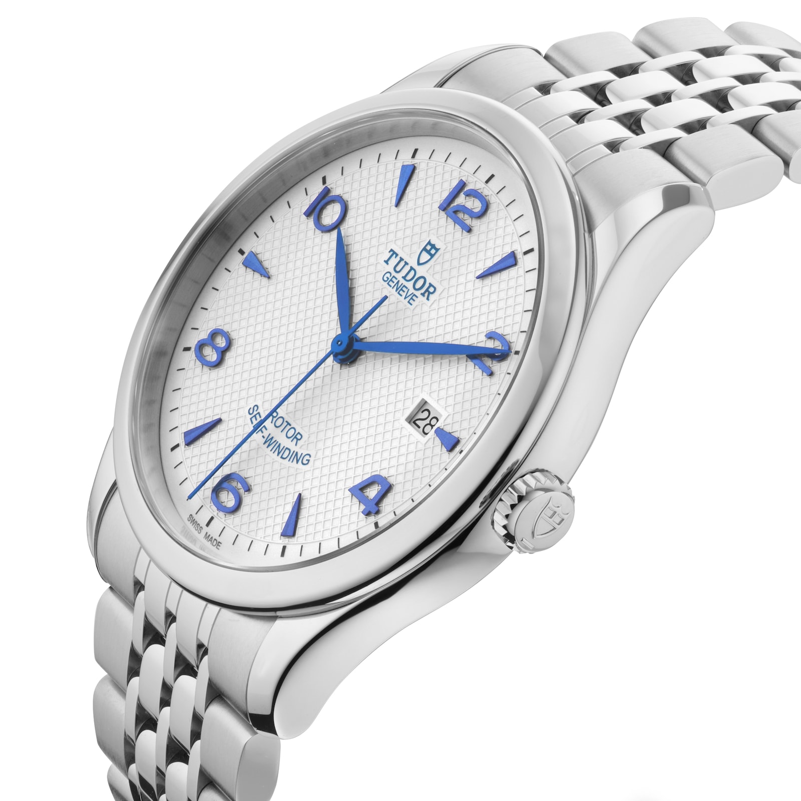 Tudor 1926 41mm Mens Watch Steel Case Opaline and Blue Dial