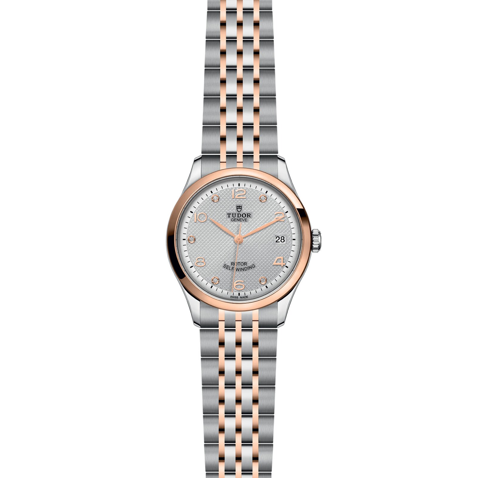 Tudor 1926 36mm Ladies Watch Steel Case Diamond-Set Silver Dial