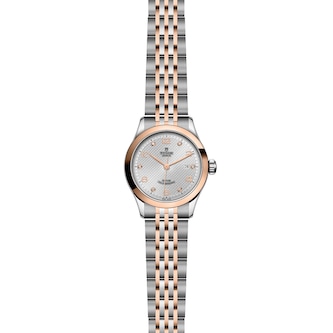 Tudor 1926 28mm Ladies Watch Steel Case Diamond-Set Silver Dial