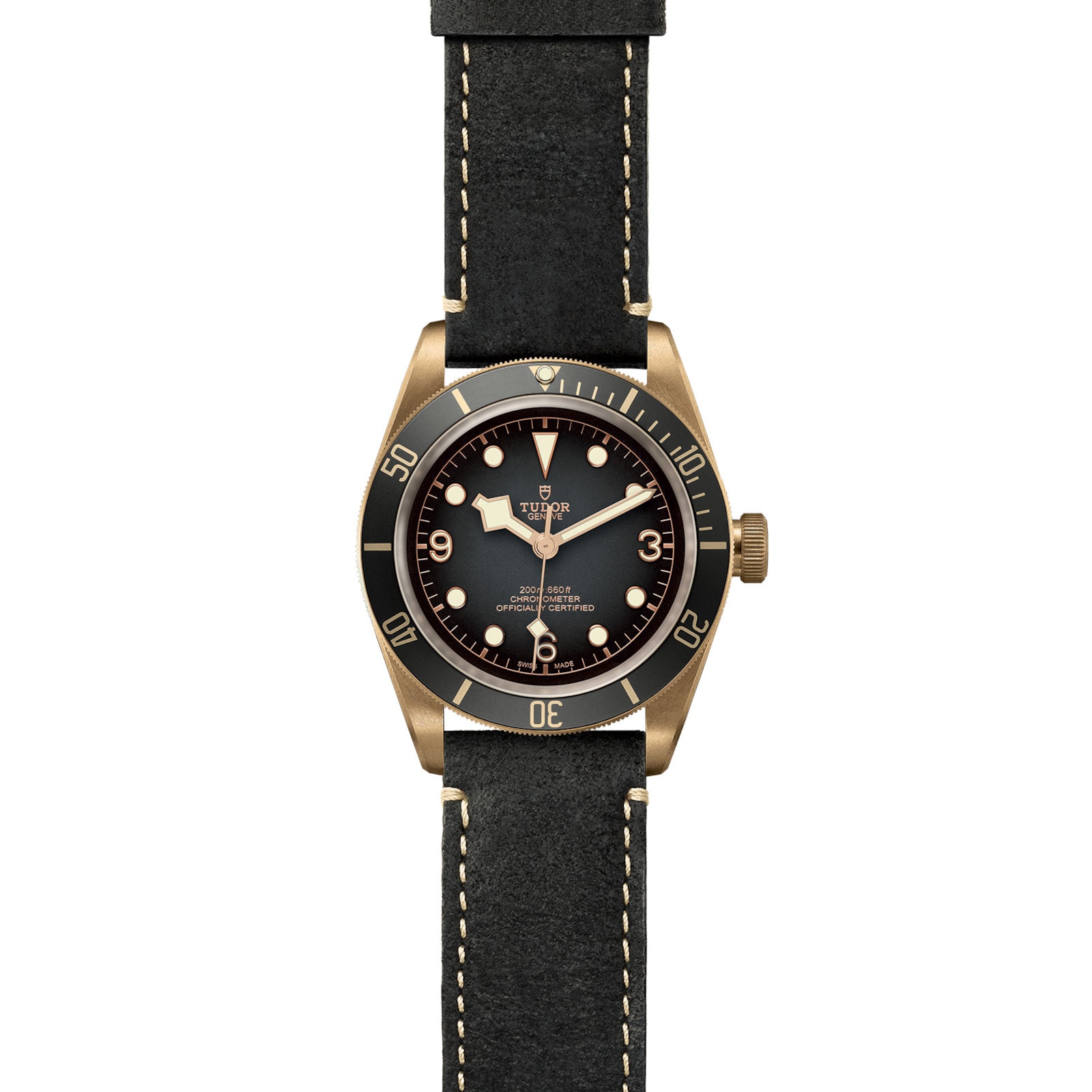 Tudor Black Bay Bronze 43mm Bronze Case Black Leather Strap