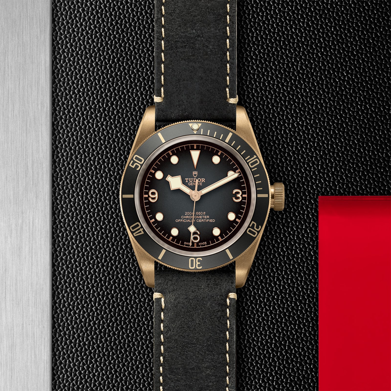Tudor Black Bay Bronze 43mm Bronze Case Black Leather Strap
