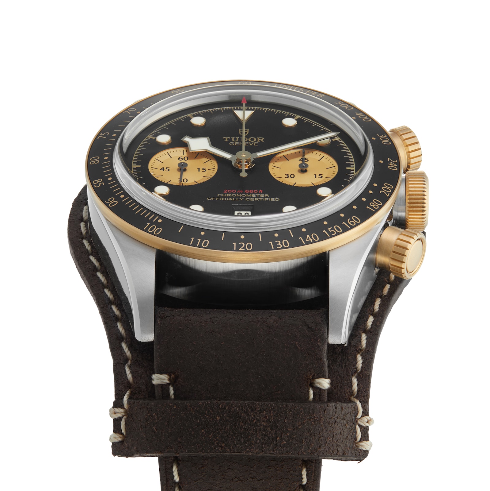 Tudor Black Bay Chrono S&G 41mm Steel Case Brown Leather Strap