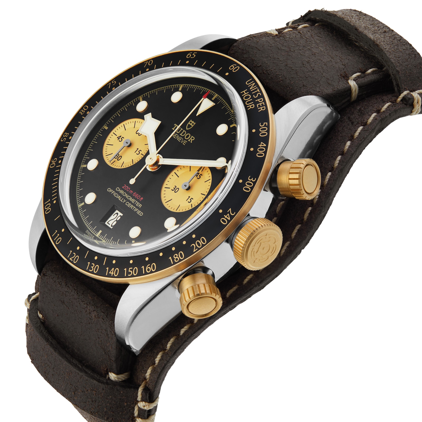 Tudor Black Bay Chrono S&G 41mm Steel Case Brown Leather Strap