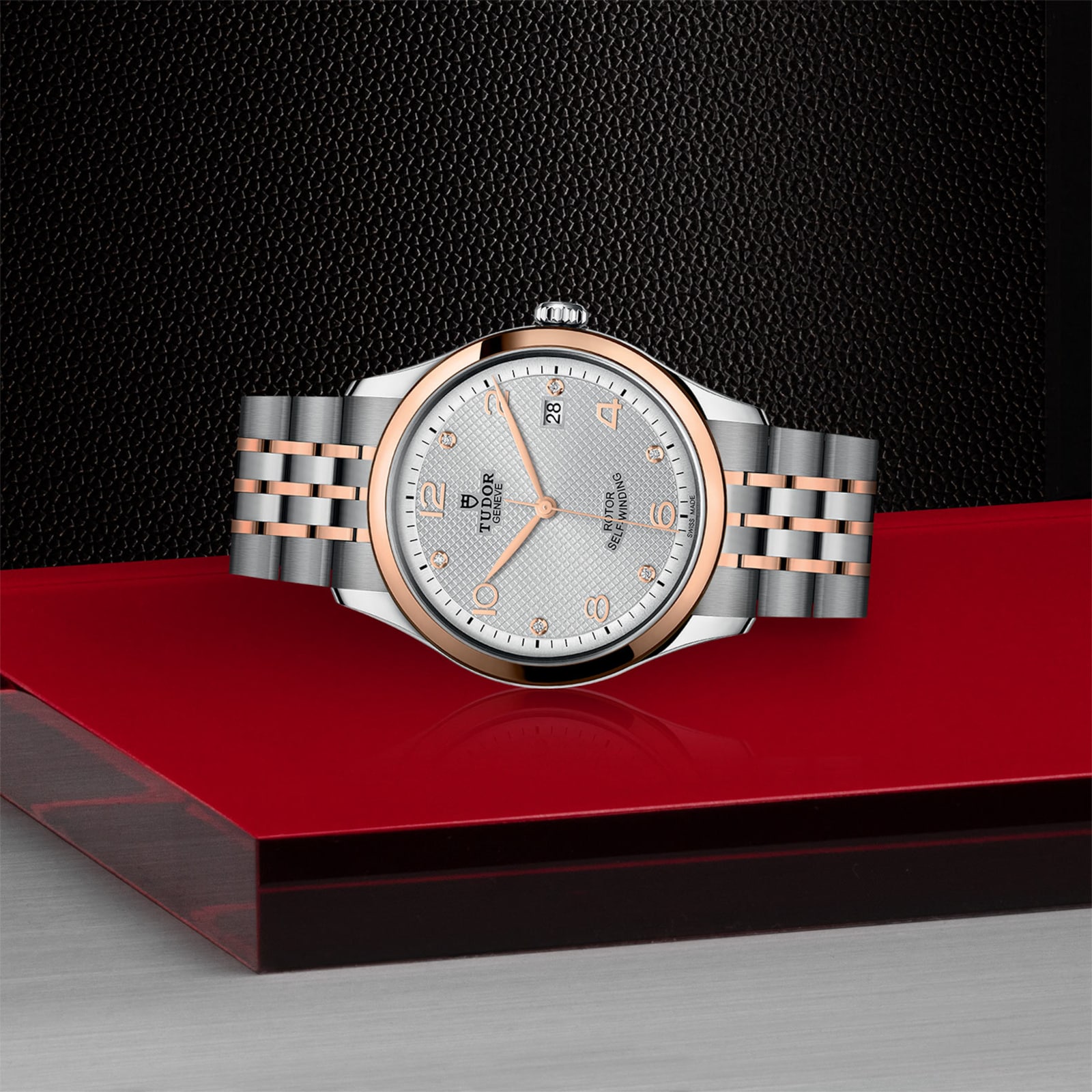 Tudor 1926 39mm Mens Watch Steel Case Diamond-Set Silver Dial