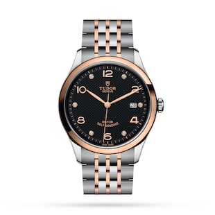 Tudor 1926 39mm Mens Watch Steel Case Diamond-Set Black Dial