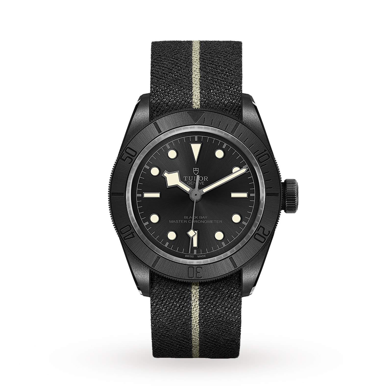 Tudor Black Bay Ceramic 41mm Ceramic Case Hybrid Leather And Rubber Strap