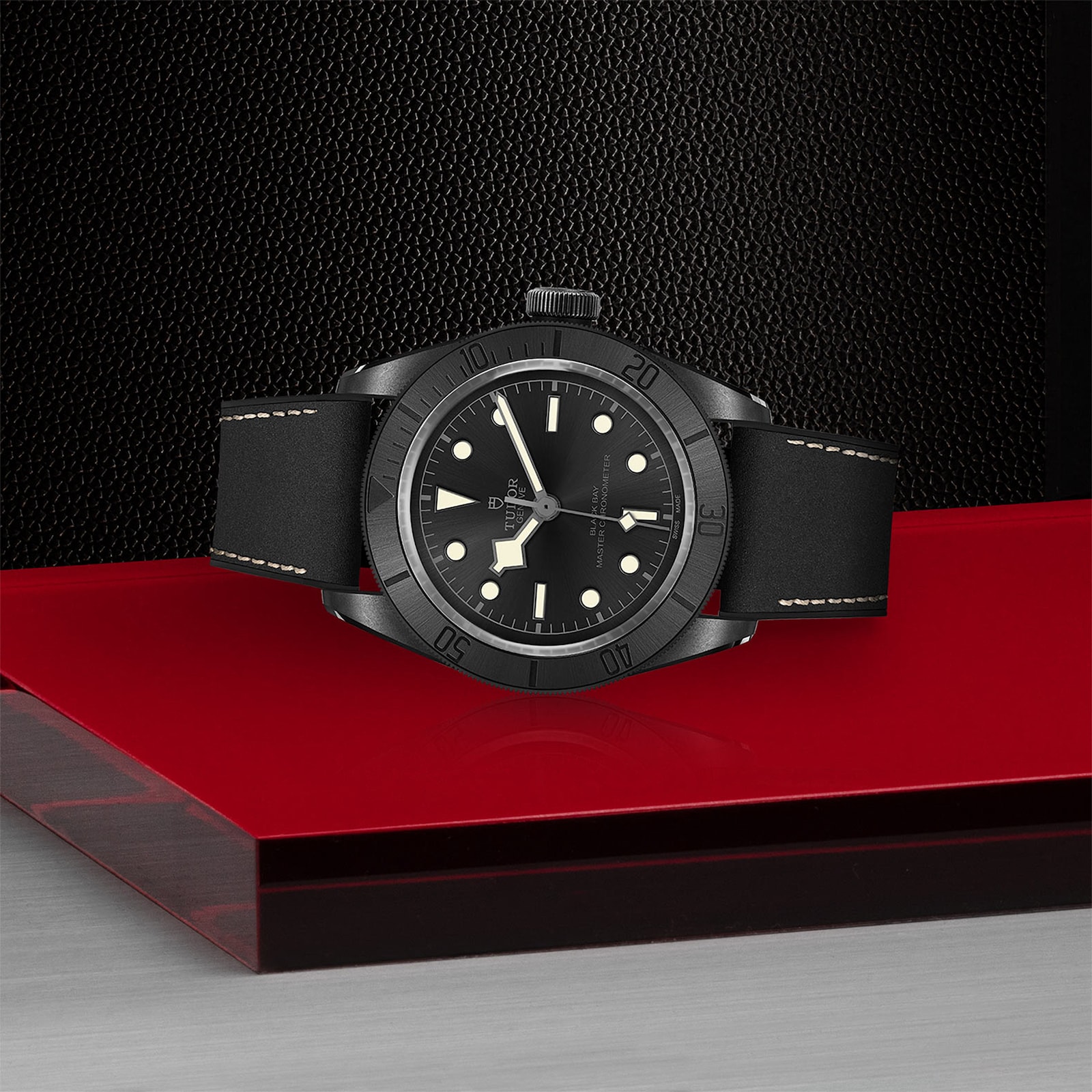 Tudor Black Bay Ceramic 41mm Ceramic Case Hybrid Leather And Rubber Strap