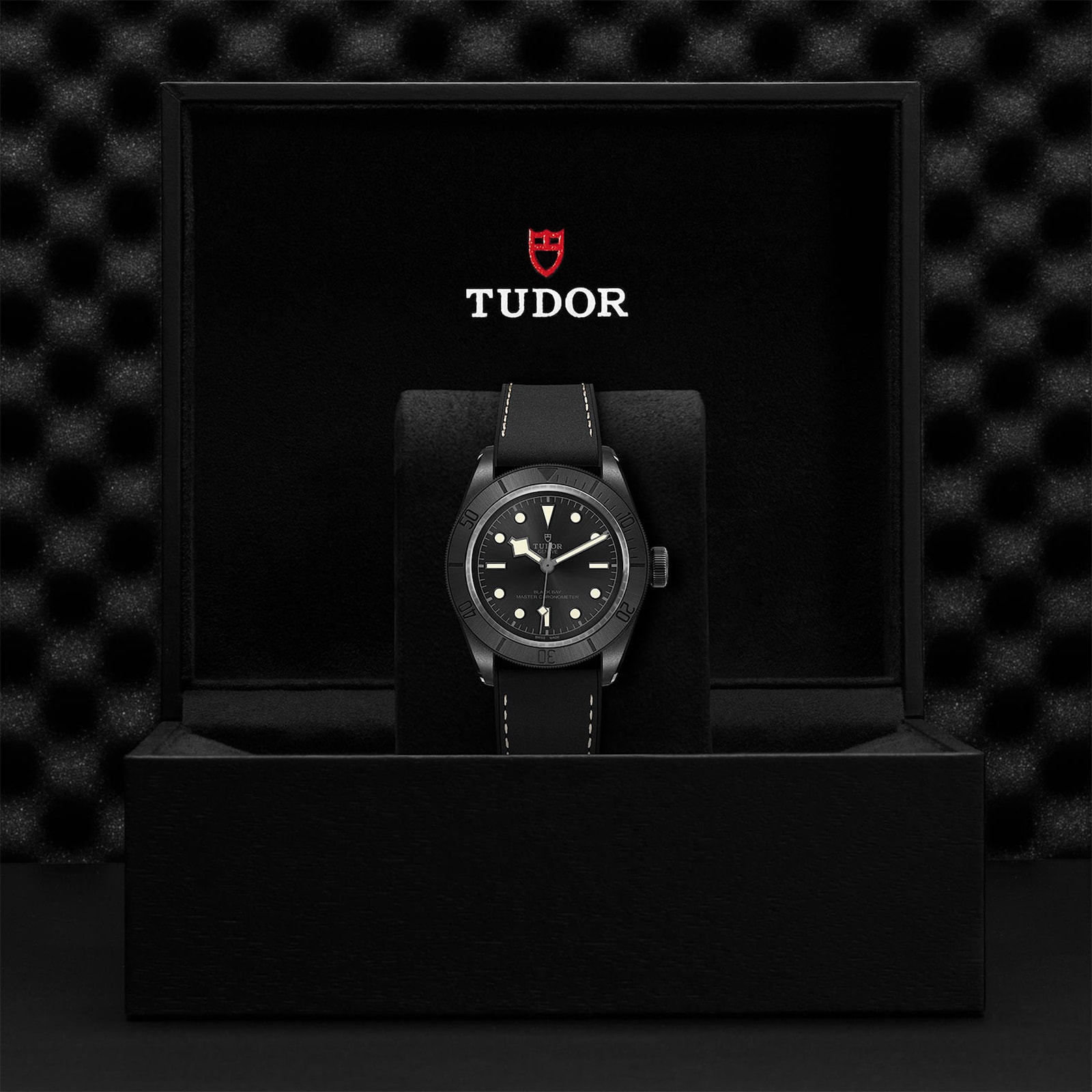 Tudor Black Bay Ceramic 41mm Ceramic Case Hybrid Leather And Rubber Strap
