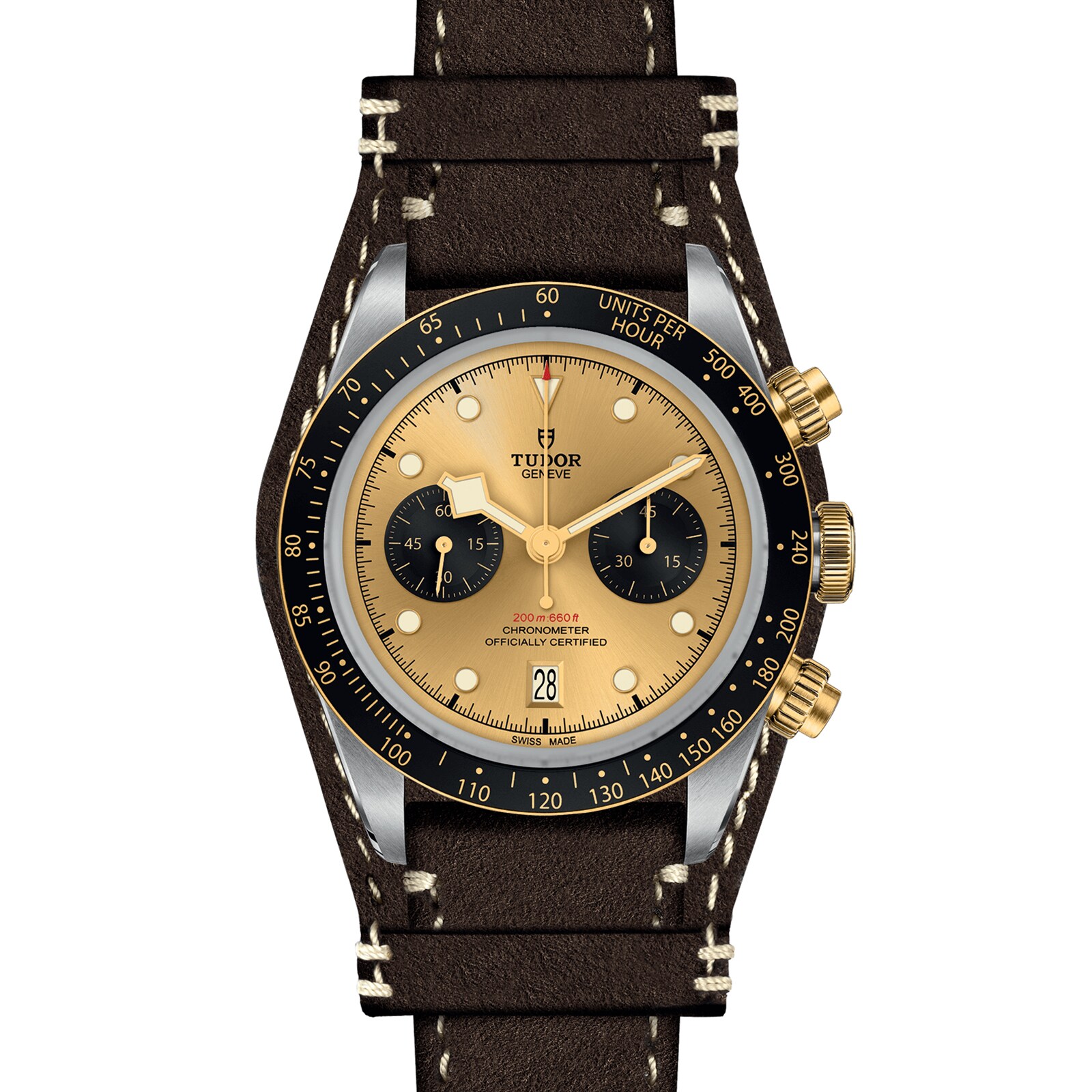 Tudor Black Bay Chrono S&G 41mm Steel Case Brown Leather Strap