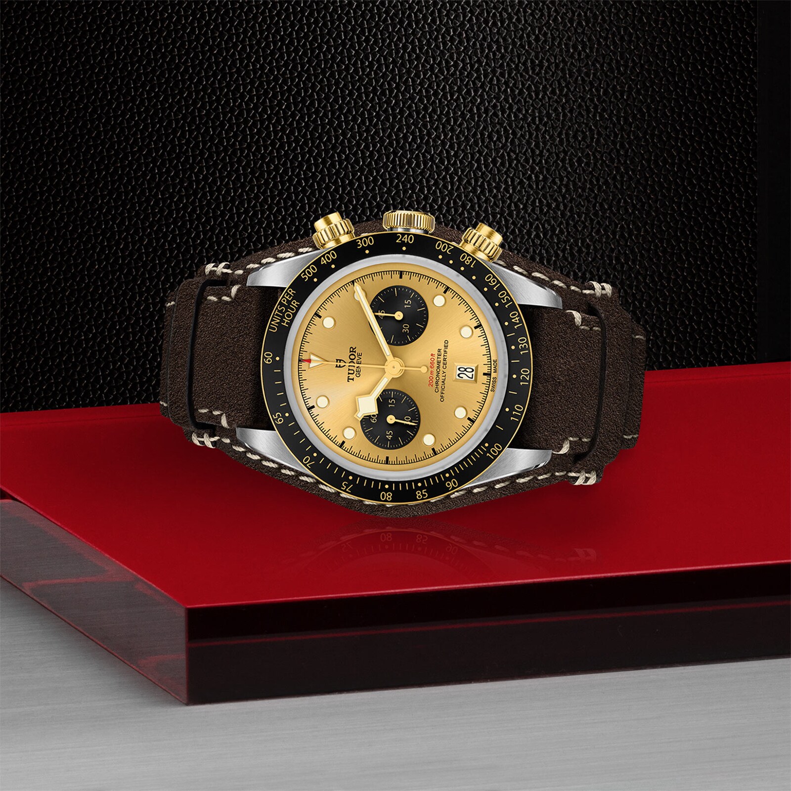 Tudor Black Bay Chrono S&G 41mm Steel Case Brown Leather Strap