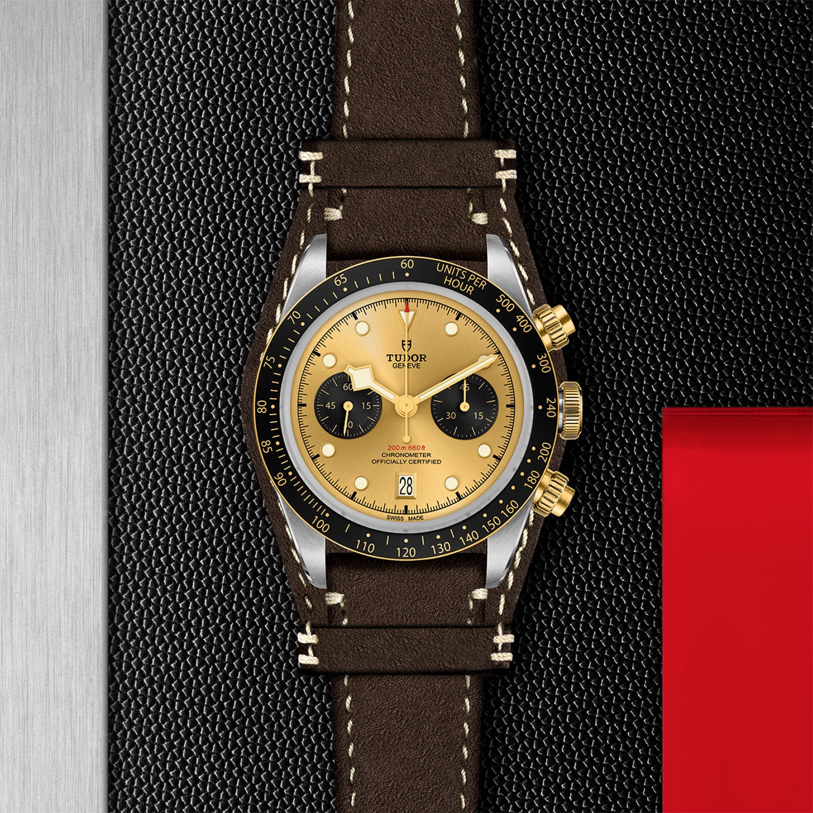 Tudor Black Bay Chrono S&G 41mm Steel Case Brown Leather Strap