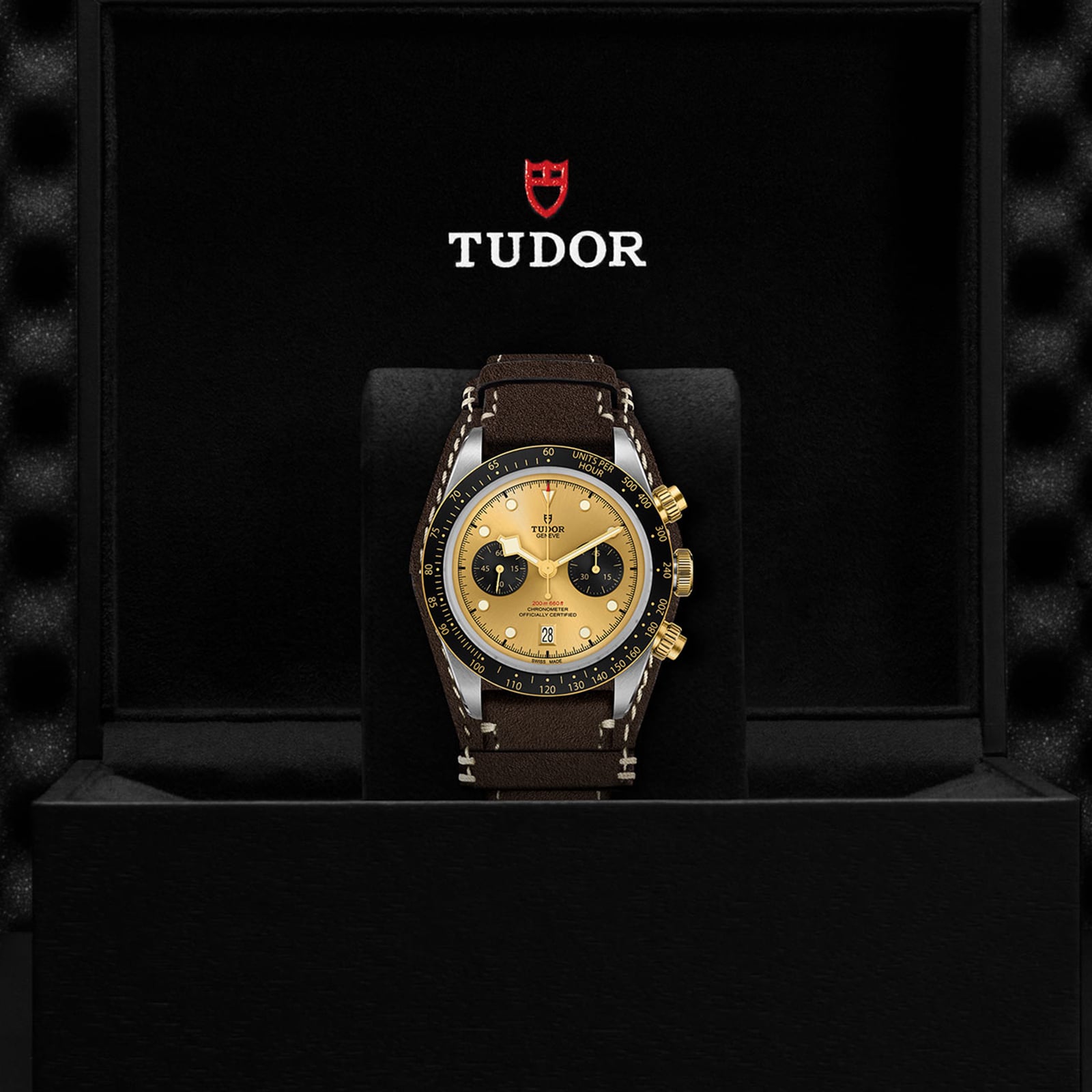 Tudor Black Bay Chrono S&G 41mm Steel Case Brown Leather Strap
