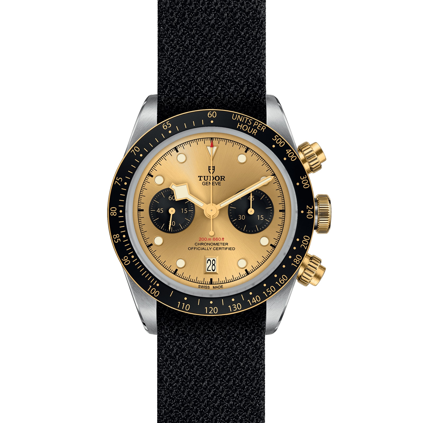 Tudor Black Bay Chrono S&G 41mm Steel Case Black Fabric Strap