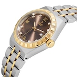 Tudor Royal S&G 28mm Steel Case Diamond-Set Brown Dial