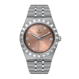 17771021 - Royal 34mm Steel Case Diamond-Set Salmon Dial