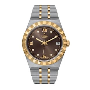 Tudor Royal S&G 34mm Steel Case Diamond-Set Chocolate Dial