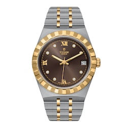 17771023 - Royal S&G 34mm Steel Case Diamond-Set Chocolate Dial