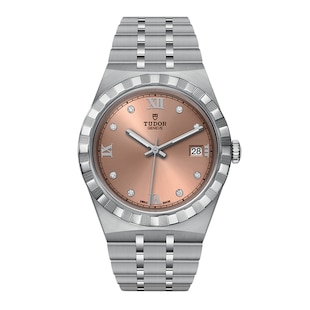 Tudor Royal 38mm Steel Case Diamond-Set Salmon Dial