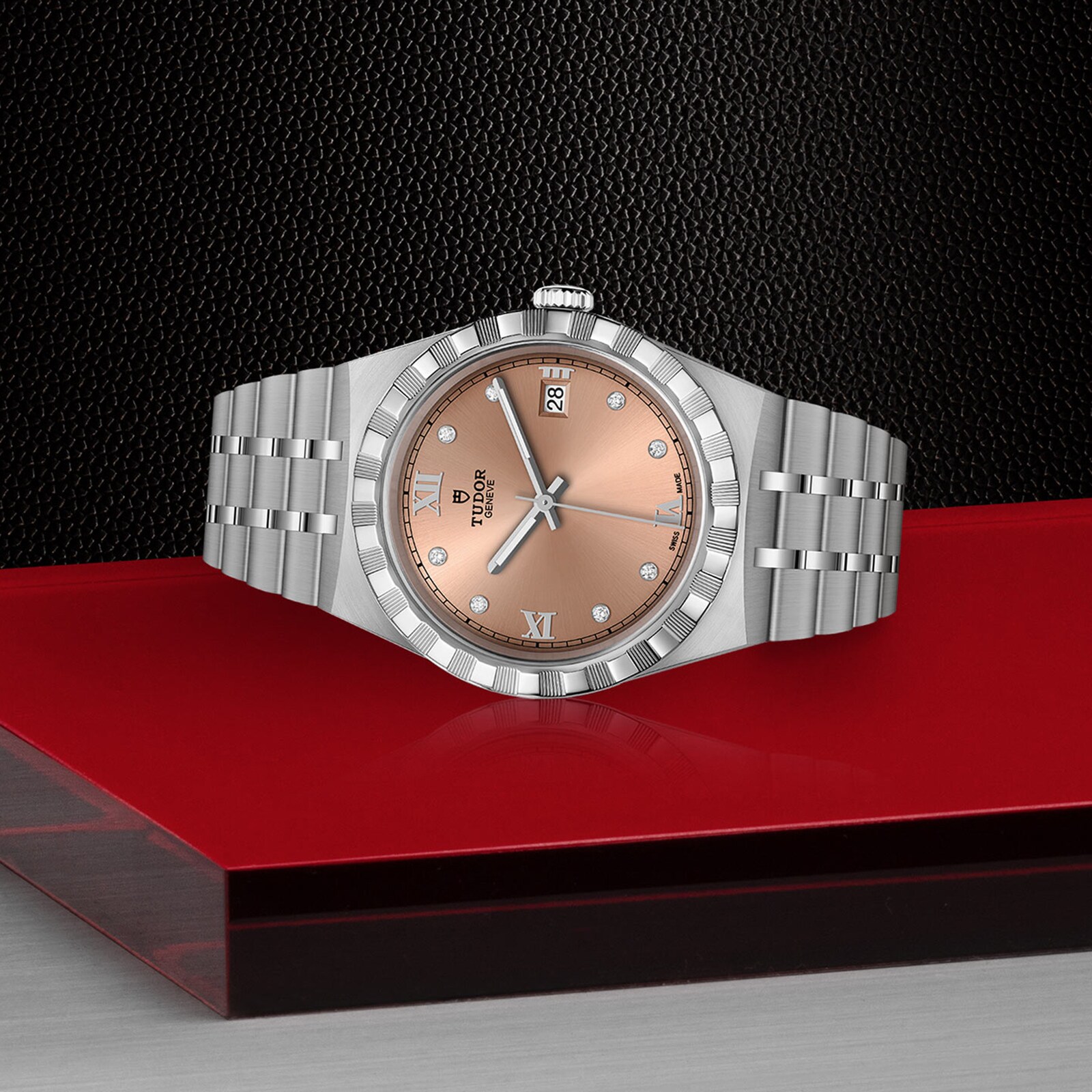 Tudor Royal 38mm Steel Case Diamond-Set Salmon Dial