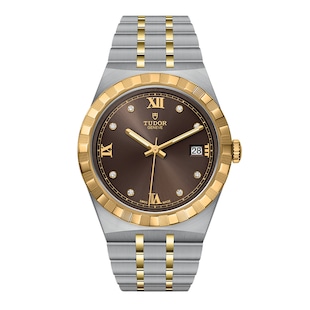 Tudor Royal S&G 38mm Steel Case Diamond-Set Chocolate Dial