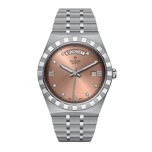 Tudor Royal 41mm Steel Case Diamond-Set Salmon Dial