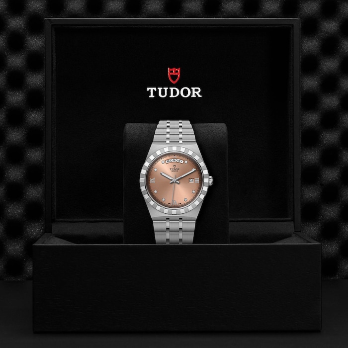 Tudor Royal 41mm Steel Case Diamond-Set Salmon Dial