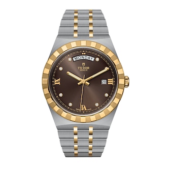 Tudor Royal S&G 41mm Steel Case Diamond-Set Chocolate Dial Tudor Royal S&G 41mm Steel Case Diamond-Set Chocolate Dial