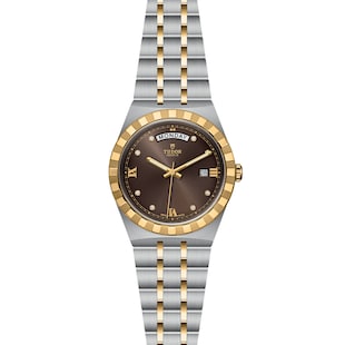 Tudor Royal S&G 41mm Steel Case Diamond-Set Chocolate Dial M28603 