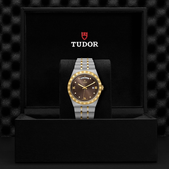 Tudor Royal S&G 41mm Steel Case Diamond-Set Chocolate Dial