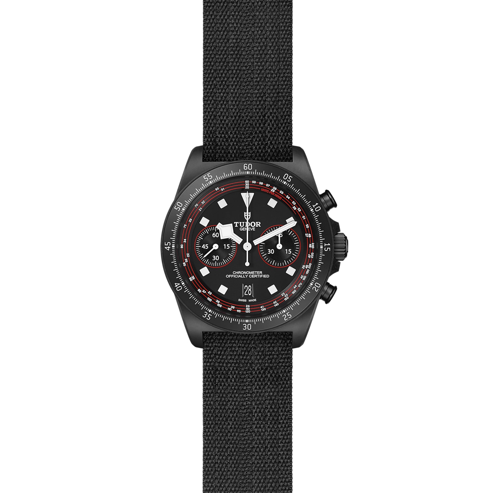 Tudor Pelagos FXD Chrono "Cycling Edition" 43mm black carbon composite case black fabric strap Tudor Pelagos FXD Chrono "Cycling Edition" 43mm black carbon composite case black fabric strap
